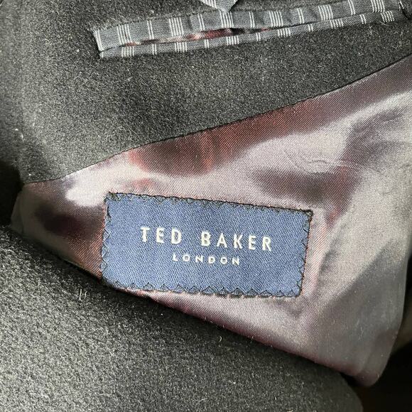 Ted Baker London Black Wool Pea Coat - Picture 3 of 7